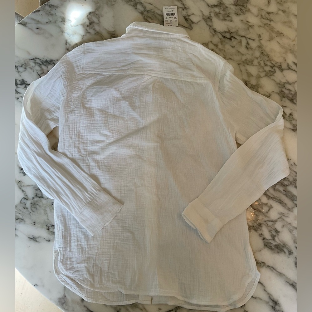 NWT J Crew Factory Gauze Button-Up
White Gauze Shirt 100% Cotton Various Sizes - Picture 15 of 16
